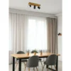 Wand- & Deckenstrahler MARLEY Schwarz mit Holz, Breite 9cm