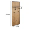 Wandgarderobe AVELIN mit Ablage in Holzoptik und Schwarz, Höhe 122cm