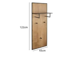 Wandgarderobe AVELIN mit Ablage in Holzoptik und Schwarz, Höhe 122cm