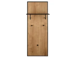 Wandgarderobe AVELIN mit Ablage in Holzoptik und Schwarz, Höhe 122cm