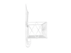 Wandkorb SALLY mit Haken & Home Motiv aus Metall Weiß 40x27cm