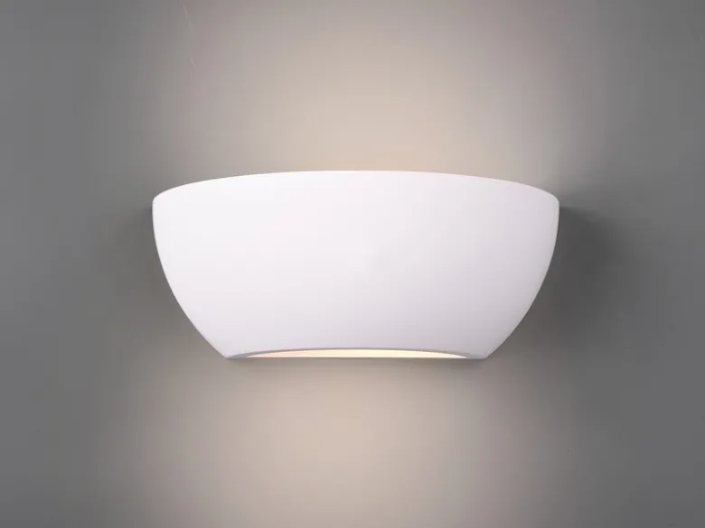 Wandlampe LED Gipsleuchte Weiß Up and Down, bemalbar, Breite 24cm