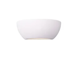 Wandlampe LED Gipsleuchte Weiß Up and Down, bemalbar, Breite 24cm