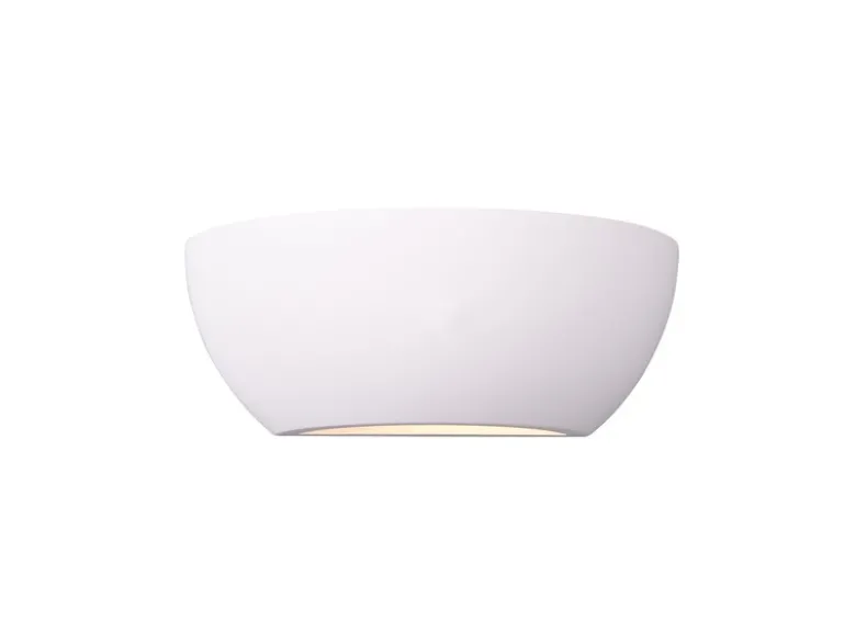 Wandlampe LED Gipsleuchte Weiß Up and Down, bemalbar, Breite 24cm