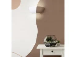 Wandlampe LED Gipsleuchte Weiß Up and Down, bemalbar, Breite 24cm