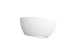 Wandlampe ROMA Gipsleuchte weiß up and down, bemalbar, Breite 24cm