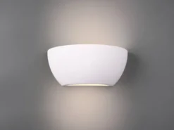 Wandlampe ROMA Gipsleuchte weiß up and down, bemalbar, Breite 24cm