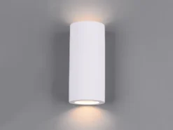 Wandlampe ZAZOU - Spot Gipsleuchte Weiß Up and Down bemalbar, Höhe 16,5cm