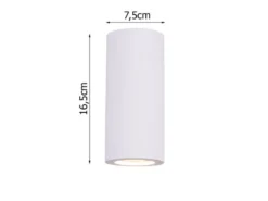 Wandlampe ZAZOU - Spot Gipsleuchte Weiß Up and Down bemalbar, Höhe 16,5cm