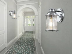 Wandlaterne ASHLAND BAY in Chrom für Badezimmer & Wohnraum, Höhe 21cm