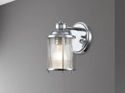 Wandlaterne ASHLAND BAY in Chrom für Badezimmer & Wohnraum, Höhe 21cm