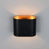 Wandleuchte ALANI mit Up & Down Lichteffekt Schwarz Gold, Breite 15cm