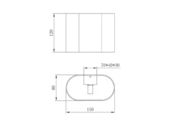 Wandleuchte ALANI mit Up & Down Lichteffekt Schwarz Gold, Breite 15cm