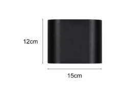 Wandleuchte ALANI mit Up & Down Lichteffekt Schwarz Gold, Breite 15cm
