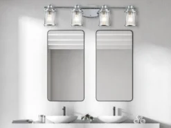 Wandleuchte ASHLAND BAY in Chrom für Badezimmer & Wohnraum, Breite 86cm