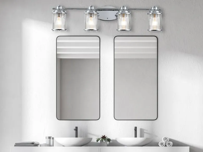 Wandleuchte ASHLAND BAY in Chrom für Badezimmer & Wohnraum, Breite 86cm