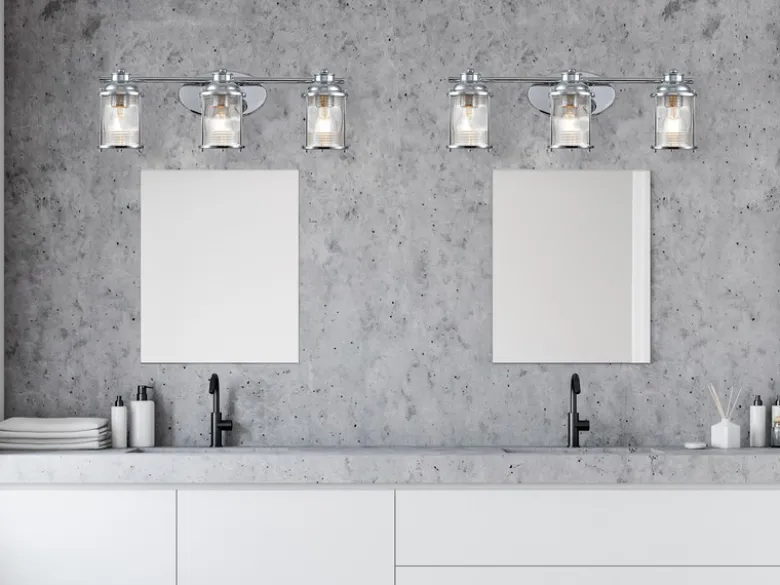 Wandleuchte ASHLAND BAY in Chrom für Badezimmer & Wohnraum, Breite 61cm