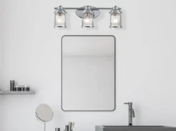 Wandleuchte ASHLAND BAY in Chrom für Badezimmer & Wohnraum, Breite 61cm