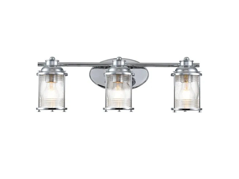 Wandleuchte ASHLAND BAY in Chrom für Badezimmer & Wohnraum, Breite 61cm