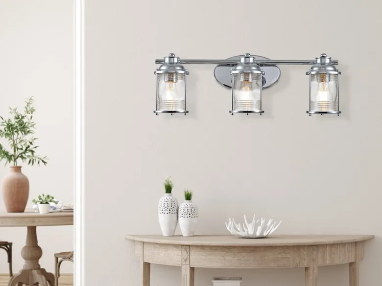Wandleuchte ASHLAND BAY in Chrom für Badezimmer & Wohnraum, Breite 61cm