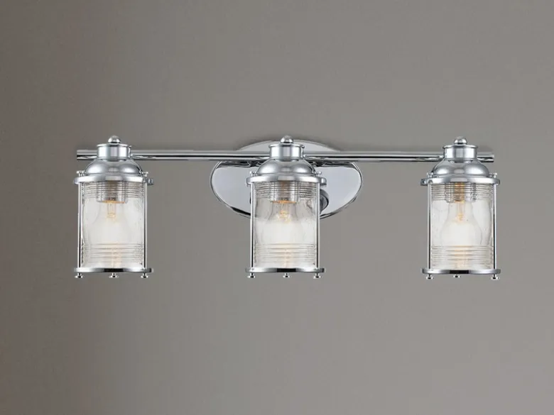 Wandleuchte ASHLAND BAY in Chrom für Badezimmer & Wohnraum, Breite 61cm