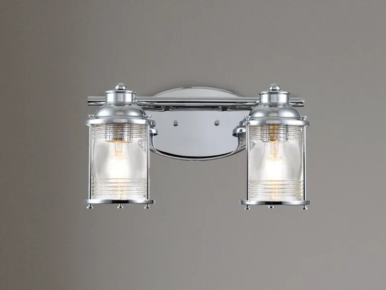 Wandleuchte ASHLAND BAY in Chrom für Badezimmer & Wohnraum, Breite 36cm