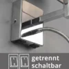 Wandleuchte CAIMA mit Schalter, LED Leselampe & Stoffschirm Grau, Höhe 31cm