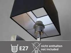 Wandleuchte CAIMA mit Schalter, LED Leselampe & Stoffschirm Schwarz, Höhe 31cm