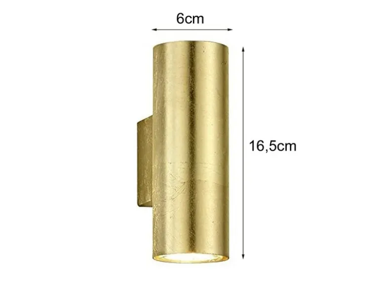 Wandleuchte CLEO in Gold foliert mit Up and Down Licht, Höhe 16,5cm