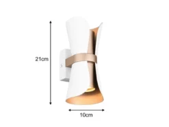 Wandleuchte COAT Weiß Coffee mit Updown Lichtaustritt, Höhe 21cm