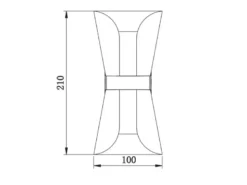 Wandleuchte COAT Weiß Coffee mit Updown Lichtaustritt, Höhe 21cm