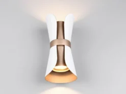 Wandleuchte COAT Weiß Coffee mit Updown Lichtaustritt, Höhe 21cm