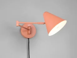 Wandleuchte COSIMA mit Stecker, Schalter und Schwenkarm, Apricot, Höhe 16cm
