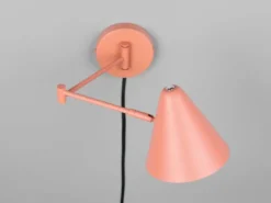 Wandleuchte COSIMA mit Stecker, Schalter und Schwenkarm, Apricot, Höhe 16cm