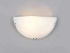 Wandleuchte LANA halbrund Glas Weiß, Breite 30cm