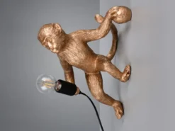 Wandleuchte LOUY mit Stecker und Schalter Affenlampe Gold, Höhe 36,5cm