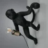 Wandleuchte LOUY mit Stecker und Schalter Affenlampe Schwarz, Höhe 36,5cm