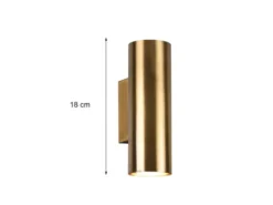 Wandleuchte MARLEY Up and Down Altmessing, Höhe 18cm