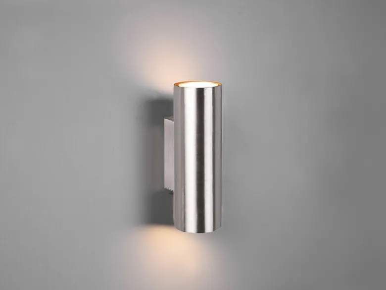 Wandleuchte MARLEY Up and Down Metall Silber, Höhe 18cm