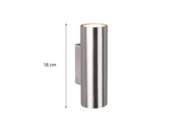 Wandleuchte MARLEY Up and Down Metall Silber, Höhe 18cm