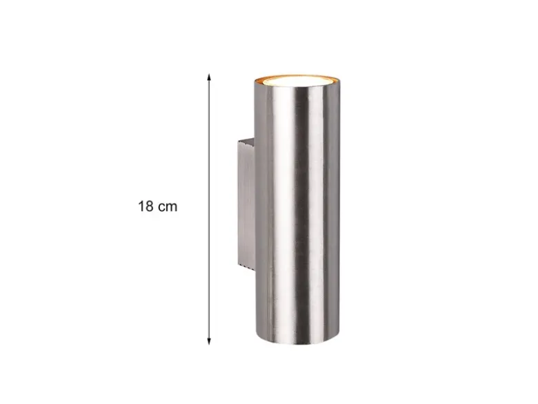 Wandleuchte MARLEY Up and Down Metall Silber, Höhe 18cm