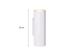 Wandleuchte MARLEY Up and Down Metall Weiß, Höhe 18cm