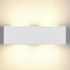 Wandleuchte MATTONE eckig aus Gips mit Up and Down Lichteffekt, Breite 23cm