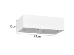 Wandleuchte MATTONE eckig aus Gips mit Up and Down Lichteffekt, Breite 23cm
