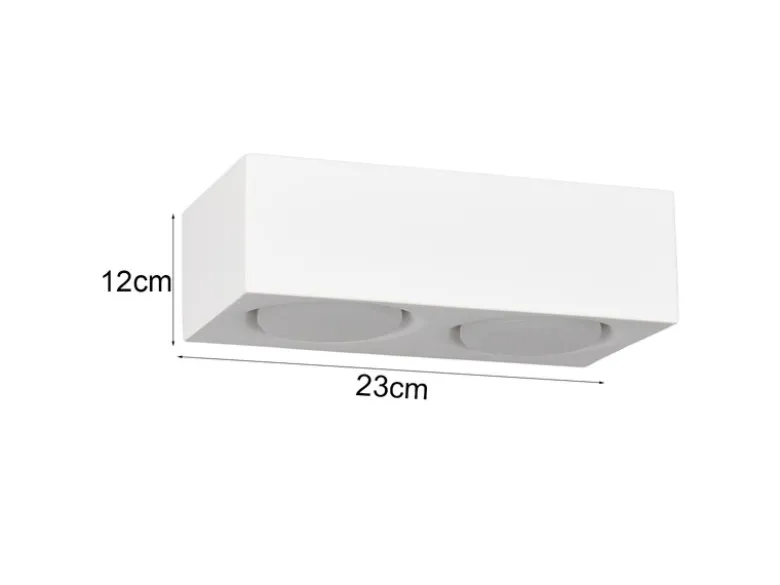 Wandleuchte MATTONE eckig aus Gips mit Up and Down Lichteffekt, Breite 23cm