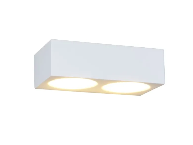 Wandleuchte MATTONE eckig aus Gips mit Up and Down Lichteffekt, Breite 23cm
