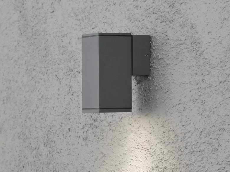 Wandleuchte MONZA anthrazit, GU10-Sockel, H: 13,5 cm, IP44