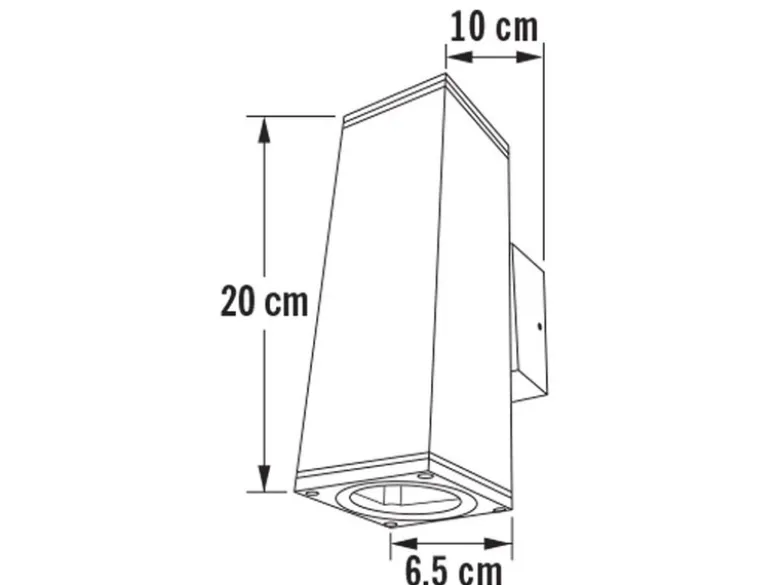 Wandleuchte MONZA anthrazith, Up/Down-light, GU10-Sockel, H: 20 cm, IP44