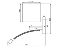 Wandleuchte NILAM mit Leselampe Schalter & Stecker, Holz mit Stoffschirm H: 30cm