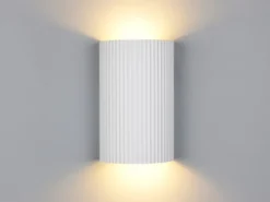 Wandleuchte RAPOSA halbrund aus Gips mit Up and Down Lichteffekt, Höhe 22cm